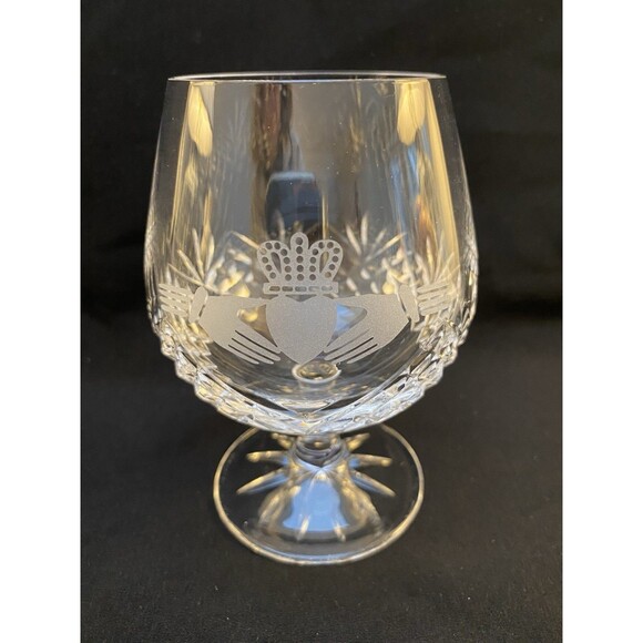 Set Of 2 Galway Irish Crystal Claddagh Cognac Brandy Wine Snifter Glasses 5” - Picture 5 of 7